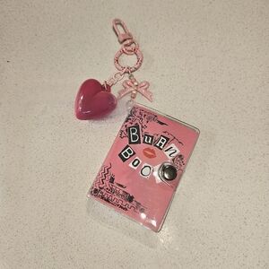 MEAN GIRLS Pink Burn Book Keychain with Heart Charm.💕📒